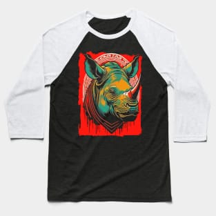 Tribal Rhino Baseball T-Shirt